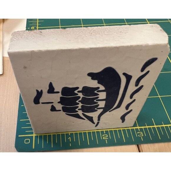 Small tiles Galleon Ship Blue & White 2 3/4 square 23 tiles - Picture 6 of 6